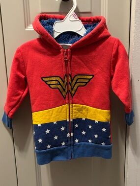DC Wonder Woman Hooded Costume Jacket in Red, Blue & Yellow Size 18 Months
